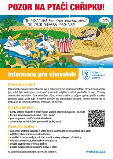 Ptačí chřipka- informace pro chovatele