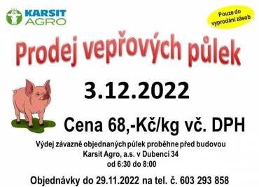 Prodej vepřových půlek