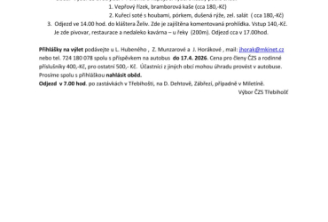 Výlet Českého svazu zahrádkářů Třebihošť